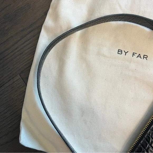 By Far Rachel Croco Embossed Leather Shoulder Bag - Picture 6 of 11